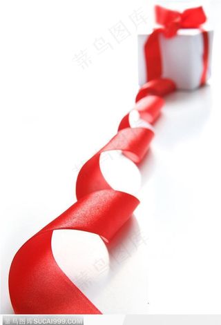 红绸带红丝带礼物特写