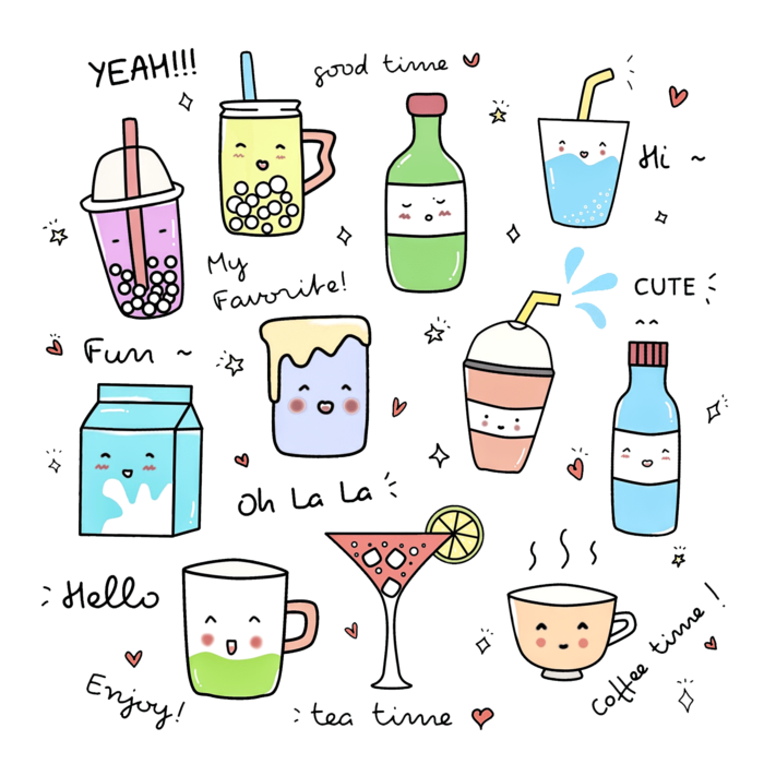 饮料鸡尾酒涂鸦