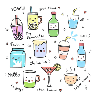 饮料鸡尾酒涂鸦