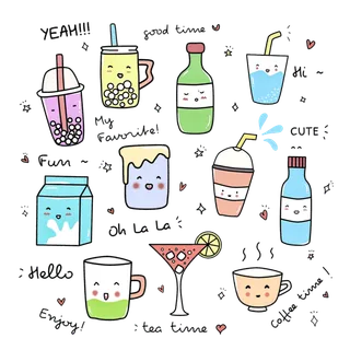 饮料鸡尾酒涂鸦