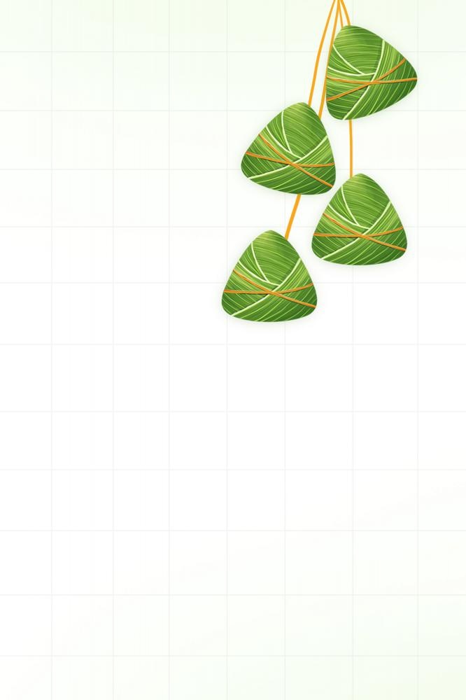 端午渐变极简绿色粽子海报背景