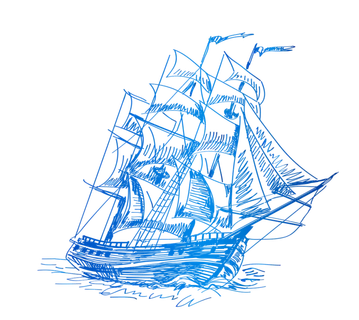 线条图帆船