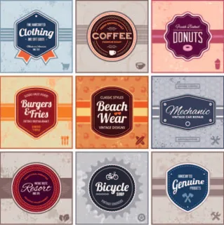 免抠标签纹章矢量