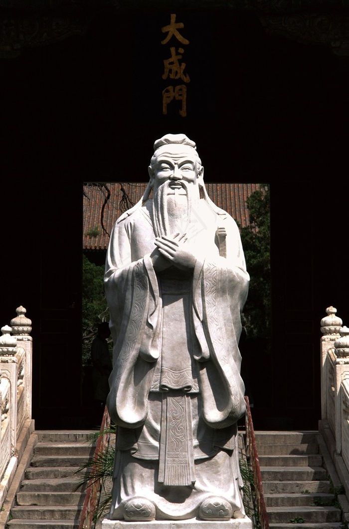 石雕孔子像素材图片