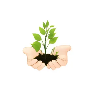 手捧树苗免抠