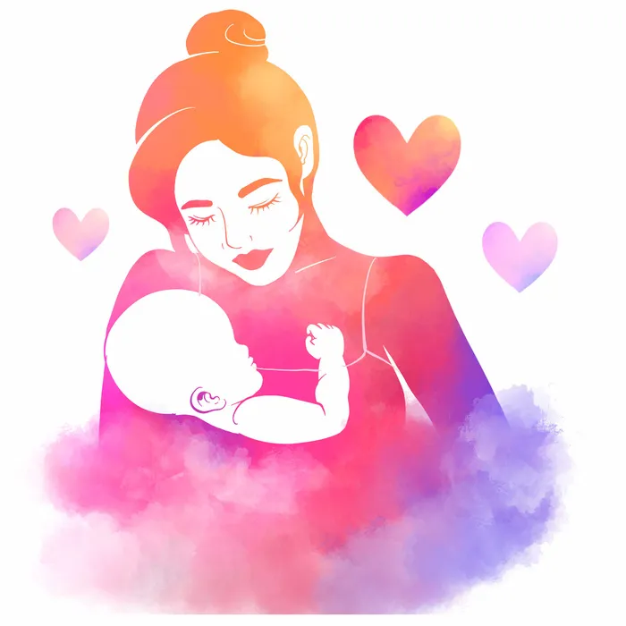 水彩粉色母亲节素材psd模版下载