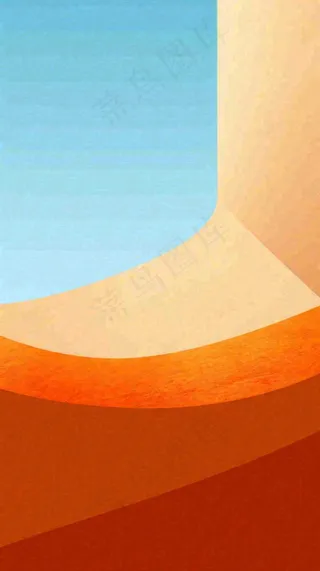 沙漠天空扁平矩形色彩背景