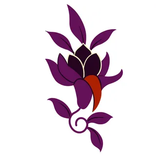 复古中国风国潮敦煌花纹花草插画手绘装饰小元素PSD素材