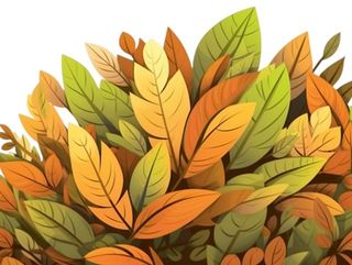 秋季黄色树叶灌木丛免抠