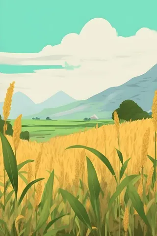 秋季农田丰收金黄背景