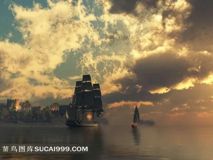 抽象派艺术帆船图片