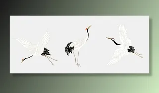 中国风古典中式国潮风手绘飞鹤图案仙鹤装饰素材PNG免抠插画元素