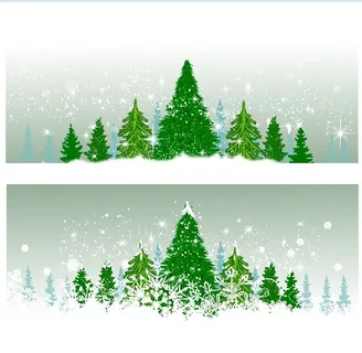 设计冬天林木卡通背景