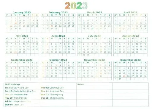 2023 年日历 PNG免抠(3300x2374)