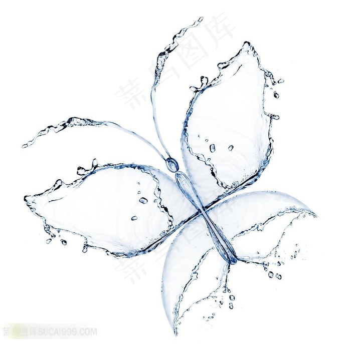 水组成的蝴蝶图形