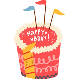 可爱生日蛋糕插画