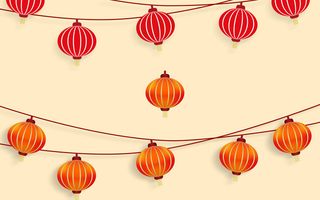 中国风古典传统图案边框纹理祥云灯笼装饰线条PSD背景素材