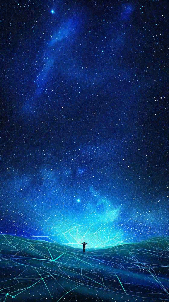 夜晚天空科幻绚丽星空(816x1456)
