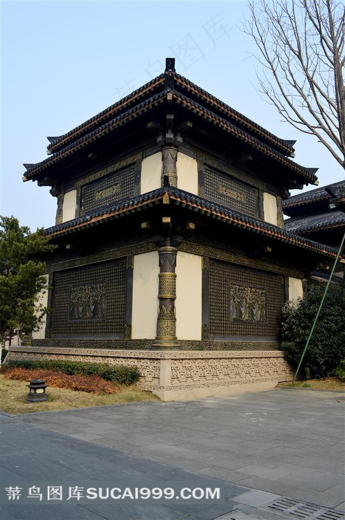 青色淹城古建筑