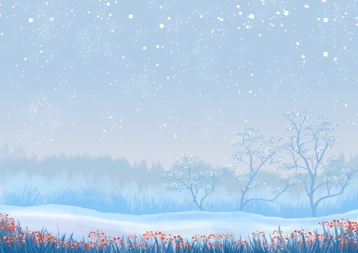 冬天白色背景风景