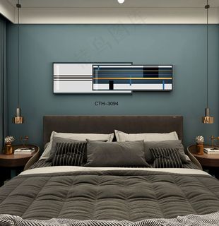 轻奢晶瓷客厅沙发背景墙卧室房间床头简约现代抽象风几何沙发装饰画