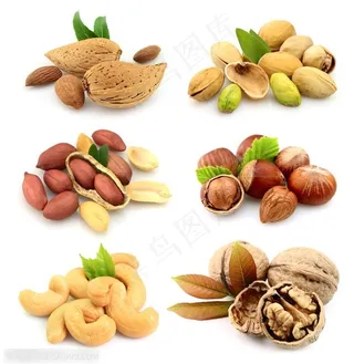 核桃花生坚果和干果——高清图片