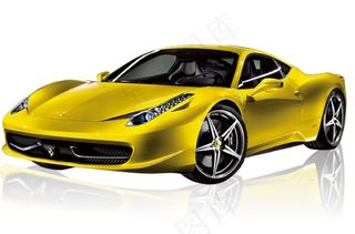 黄色法拉利跑车