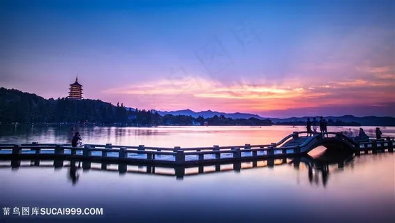 西湖夜景全景图片 西湖夜景全景图片
