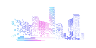 炫酷粒子城市建筑元素免扣