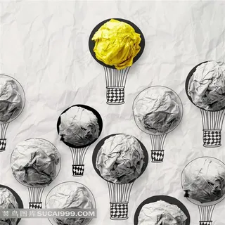 灯泡与纸团的创意构想