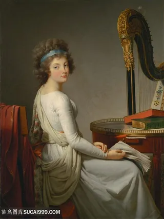 黛安娜 · 德拉 · 沃帕利埃的匿名肖像，大约1790年，德 · 朗格伦伯爵夫人