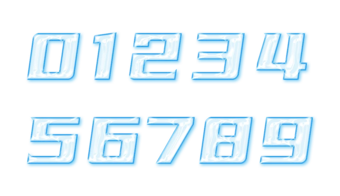0-9数字  玻璃字  免抠