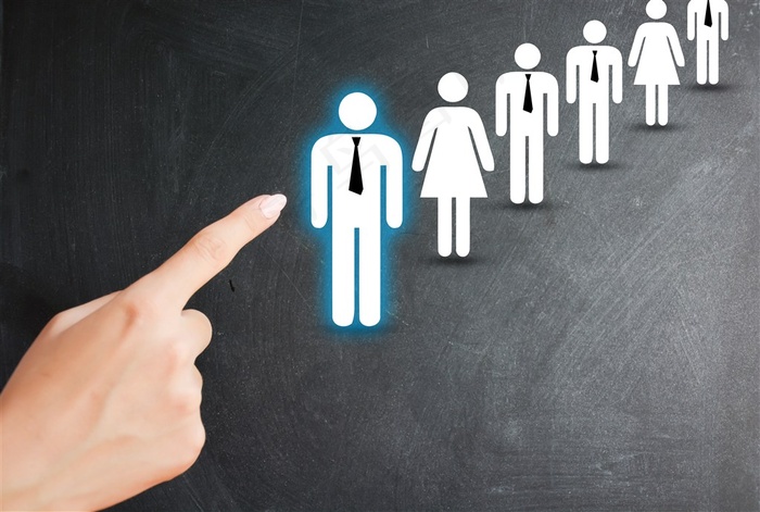 用手点击一群小人