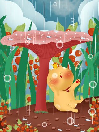 谷雨海报二十四节气插画