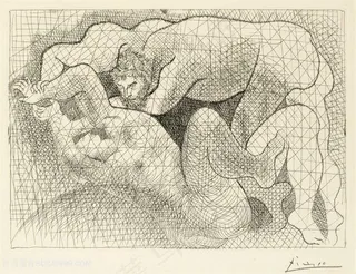 毕加索素描裸体艺术装饰画