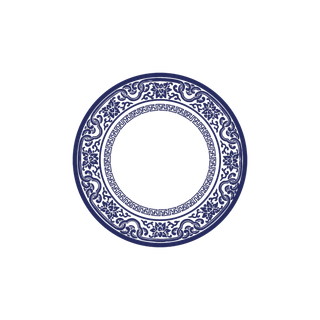 中国风古典传统青花瓷器瓷瓶花纹理图案边框PNG素材 拷贝