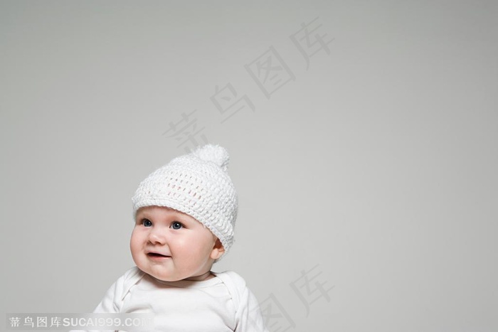创意搞怪广告素材 带着帽子可爱的外国婴儿