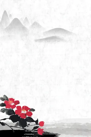 中国风传统水墨古风古典展板边框工笔画PS海报背景平面广告Ai设计素材