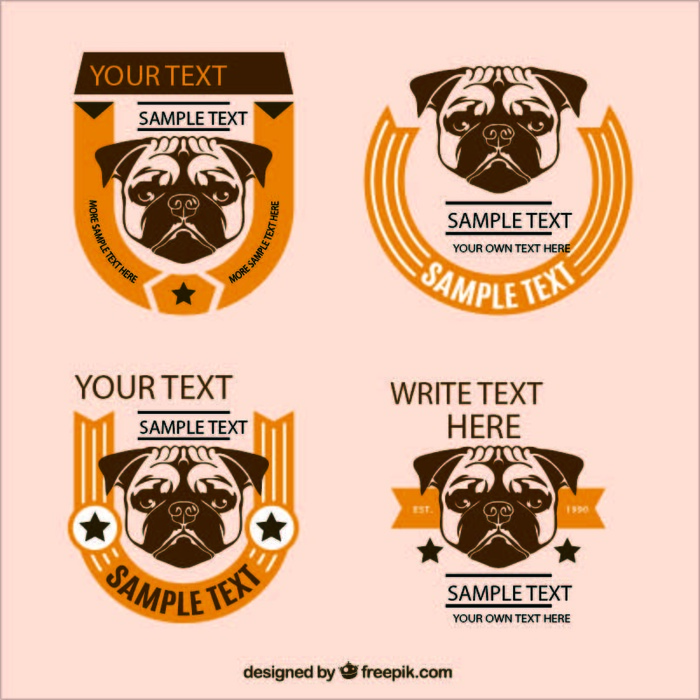 免抠哈巴犬标签