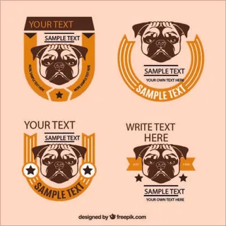 免抠哈巴犬标签