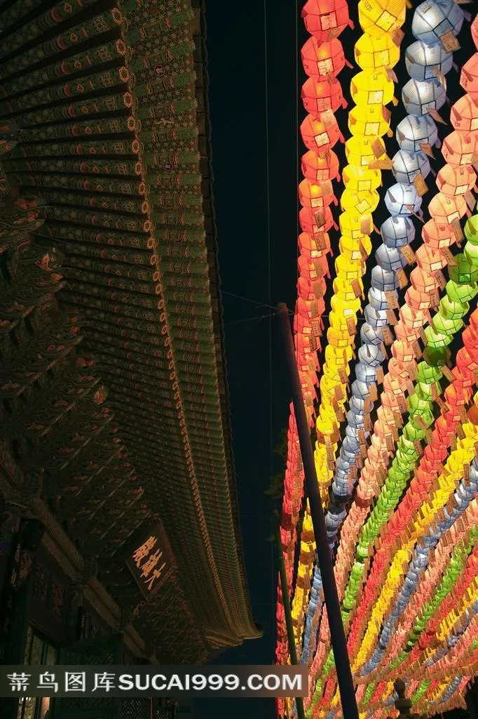 夜晚节日花灯摄影素材