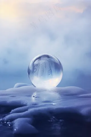 雪地冰冷水珠背景
