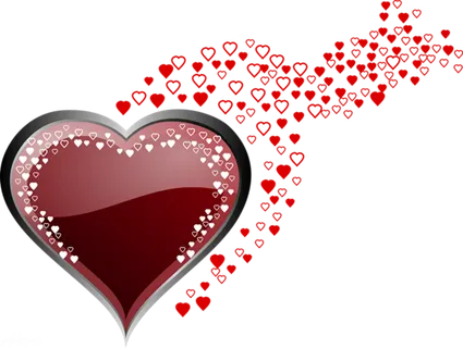 卡通简笔情人节飘飞爱