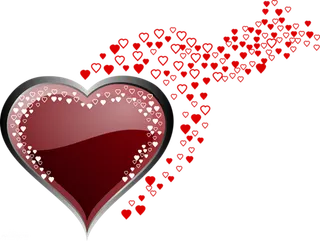 卡通简笔情人节飘飞爱