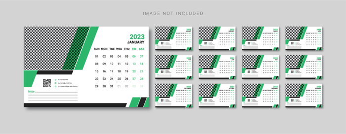2023日历 2023年挂历 兔年日历 ai矢量模版下载