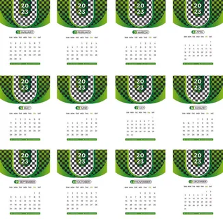 简约新年兔年绿白色2023年日历