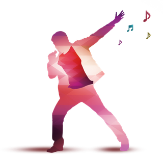 彩色唱歌免抠人物