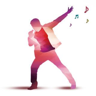 彩色唱歌免抠人物