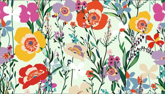 花卉唯美手绘花朵面料纹理手机壳布料面料印花服装矢量图案素材
