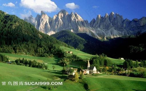 阿尔卑斯山四季美景素材